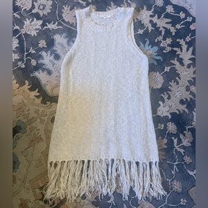 Easel Sleeveless Fringe Knit Top NWOT